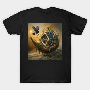 crow with worms on the boat T-Shirt